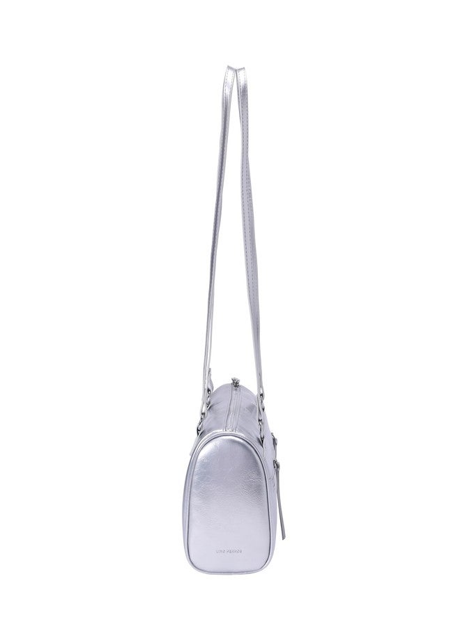 Lino Perros Silver Shoulder Bag - Image 4